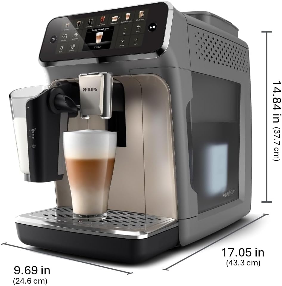 philips 4400 series máquina de café espresso totalmente automática, 12 cafés calientes y helados, sistema de leche lattego rápido de limpiar, silentbrew, quickstart, molinillo de cerámica, gris philips 4400 series máquina de café espresso totalmente automática, 12 cafés calientes y helados, sistema de leche lattego rápido de limpiar, silentbrew, quickstart, molinillo de cerámica, gris