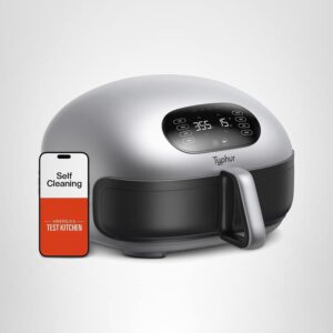 typhur freidora de aire dome 2, freidora de aire extra grande con flujo de aire superior, freidora digital inteligente autolimpiante con cesta sin pfas para comidas rápidas y fáciles, se adapta a una