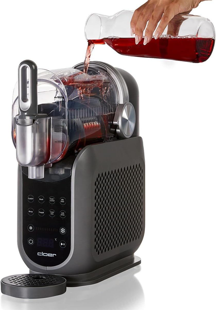 máquina de granizados cloer 9960 (hasta 2,5 litros), 6 programas, hielo picado, cócteles helados, batidos, frappés, zumos helados, bebidas frías, ajustes individuales, fácil limpieza, temporizador de 12 horas máquina de granizados cloer 9960 (hasta 2,5 litros), 6 programas, hielo picado, cócteles helados, batidos, frappés, zumos helados, bebidas frías, ajustes individuales, fácil limpieza, temporizador de 12 horas