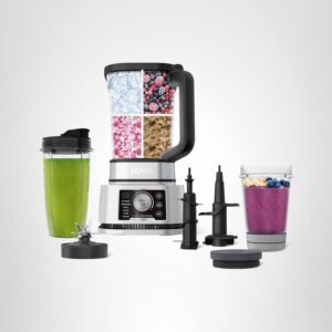 ninja licuadora para cocina | sistema combinado de procesador de alimentos | máquina de batidos y extractor de nutrientes | 6 funciones para cuencos, untables, masa, batidos | jarra y tazas para