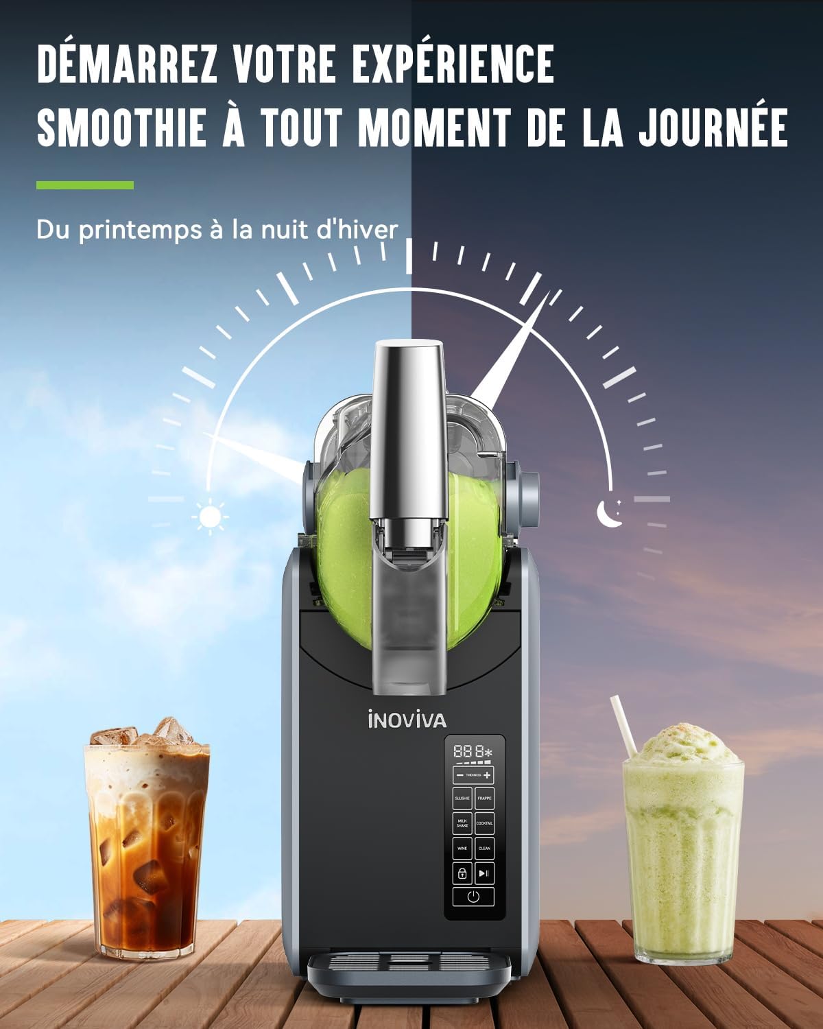 máquina de granizados inoviva, sin necesidad de hielo, máquina de granizados doméstica de 2 litros con autolimpieza, 5 programas preestablecidos, granizados congelados, margaritas, frappés, batidos (versión s1.2) máquina de granizados inoviva, sin necesidad de hielo, máquina de granizados doméstica de 2 litros con autolimpieza, 5 programas preestablecidos, granizados congelados, margaritas, frappés, batidos (versión s1.2)