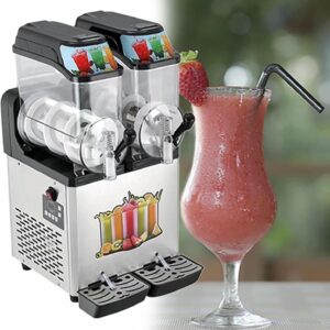 máquina comercial de granizados, máquina de margaritas de 24 litros, máquina de bebidas heladas con autolimpieza, acero inoxidable, para restaurantes, bares y fiestas.