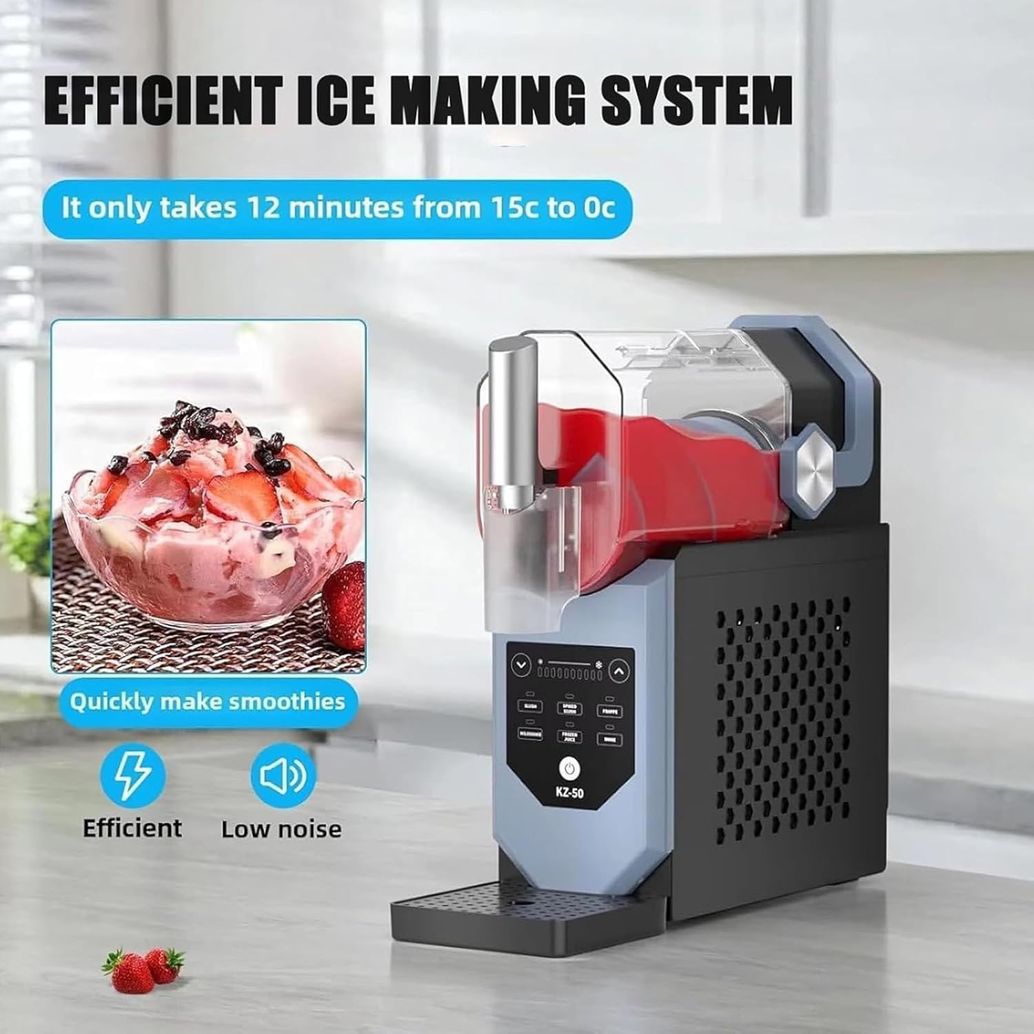 máquina de granizados, 2 litros, para bebidas congeladas comerciales, con 5 modos preestablecidos, no requiere hielo, autolimpiable, ideal para batidos, cócteles y frappuccinos. máquina de granizados, 2 litros, para bebidas congeladas comerciales, con 5 modos preestablecidos, no requiere hielo, autolimpiable, ideal para batidos, cócteles y frappuccinos.