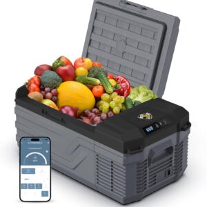 yellow jacket refrigerador de coche de 12 voltios, enfriador eléctrico de 16 cuartos de galón, refrigerador portátil para acampar al aire libre, 12v/24v dc 110~240 voltios ac refrigerador para camión