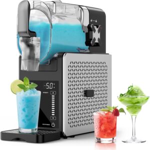 máquina de granizados – 2,5 l, sin necesidad de hielo, con pantalla led, 6 programas preestablecidos para margaritas, frappés, batidos y helado suave, funcionamiento con un solo botón, fácil de limpiar