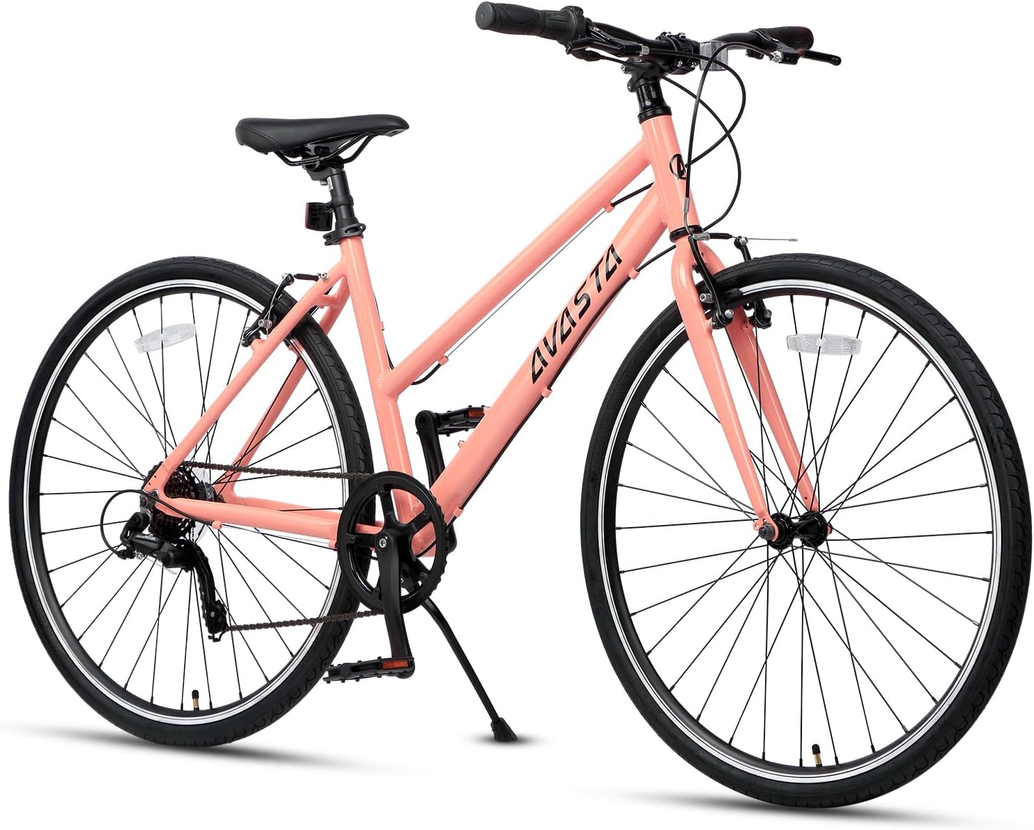 avasta populus bicicleta de carretera 700c para mujer con soporte, marco de aleación de aluminio ligero de 15 a 17 pulgadas, transmisión de 7 velocidades avasta populus bicicleta de carretera 700c para mujer con soporte, marco de aleación de aluminio ligero de 15 a 17 pulgadas, transmisión de 7 velocidades