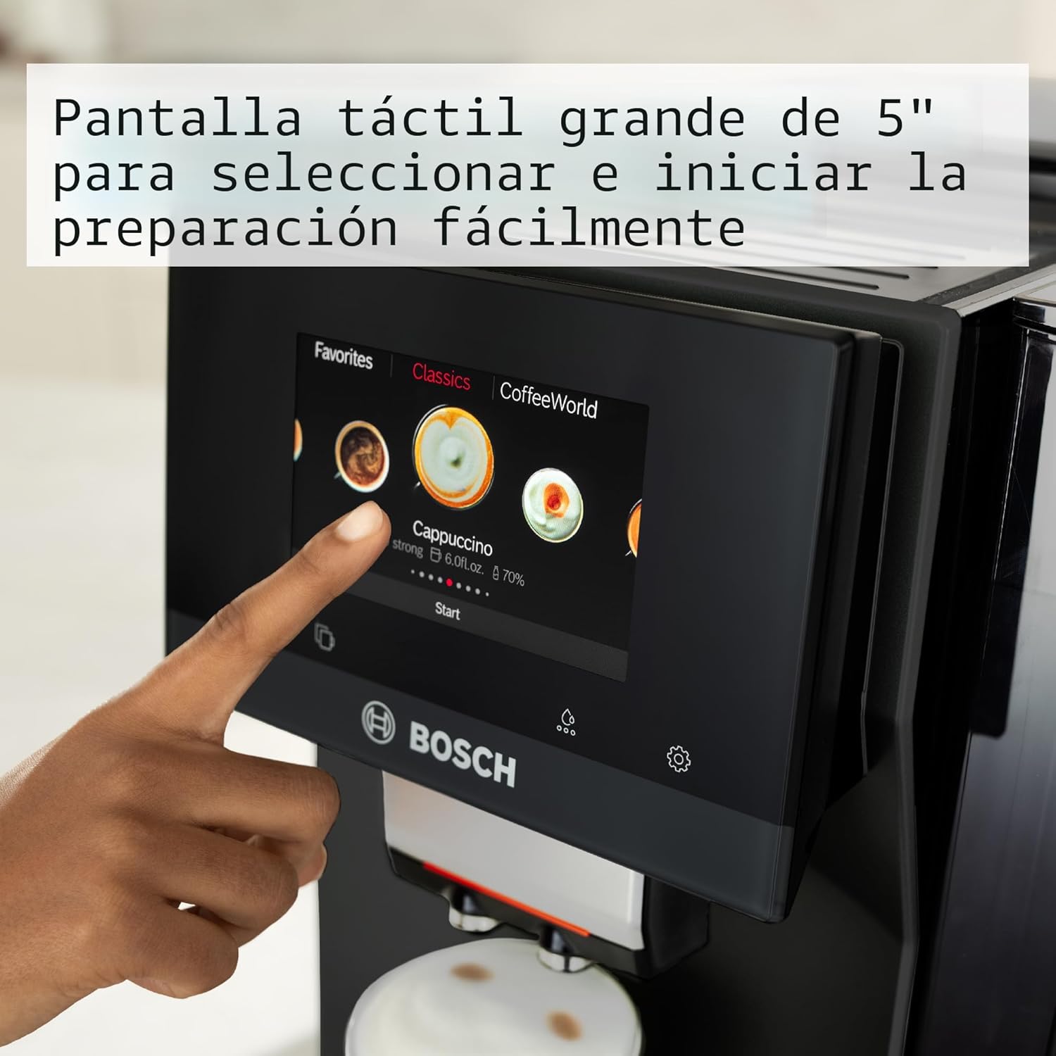 bosch máquina de café y café totalmente automática serie 800 – 35 bebidas, bebida fría, taza doble, manguera de leche, molinillo de cerámica, características inteligentes, en negro tpu60309 bosch máquina de café y café totalmente automática serie 800 – 35 bebidas, bebida fría, taza doble, manguera de leche, molinillo de cerámica, características inteligentes, en negro tpu60309