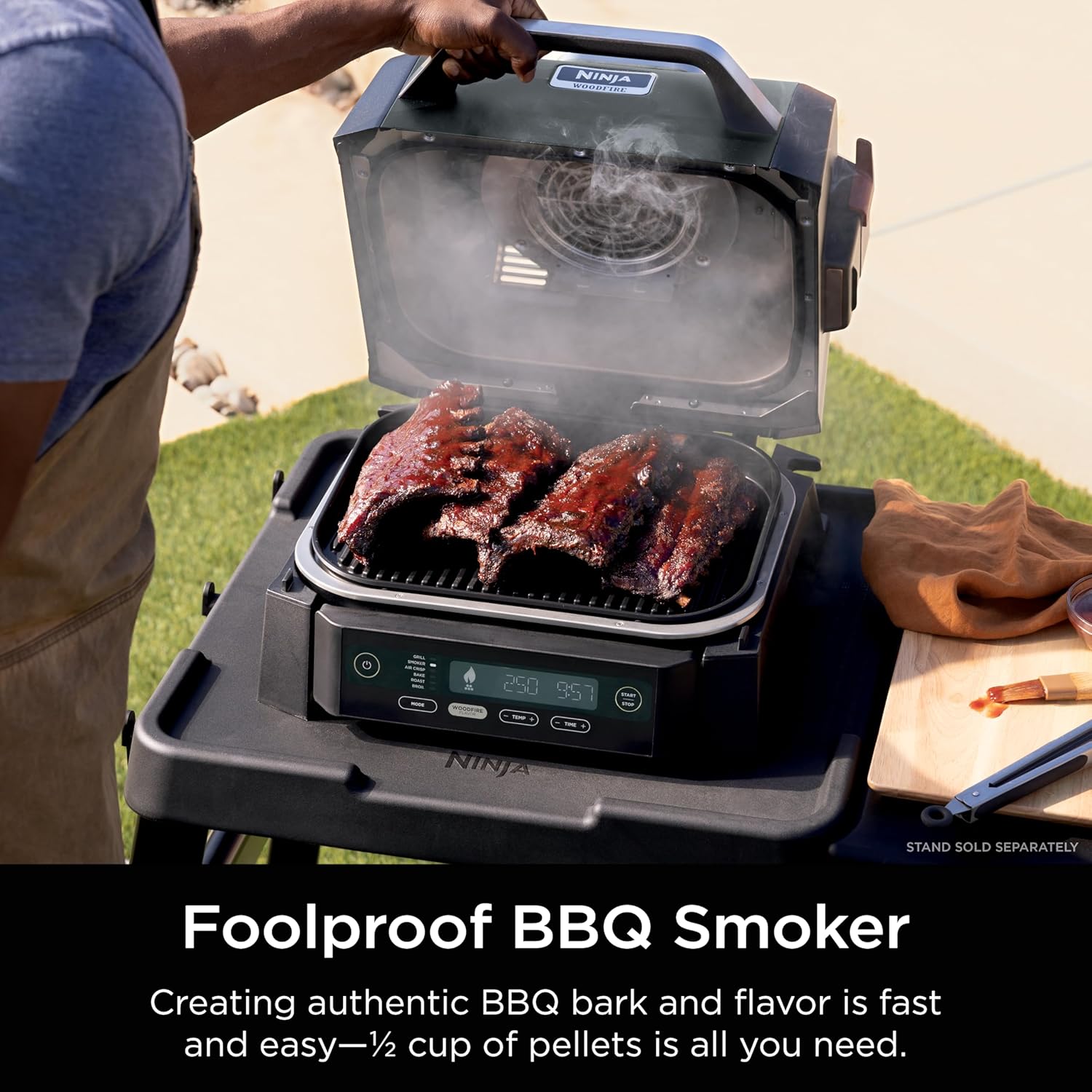 ninja woodfire parrilla y ahumador para exteriores, funcionalidad 6 en 1, parrilla, ahumar, hornear, asar, freír al aire, asar, auténticos sabores de fuego de madera, calor eléctrico, og321 ninja woodfire parrilla y ahumador para exteriores, funcionalidad 6 en 1, parrilla, ahumar, hornear, asar, freír al aire, asar, auténticos sabores de fuego de madera, calor eléctrico, og321