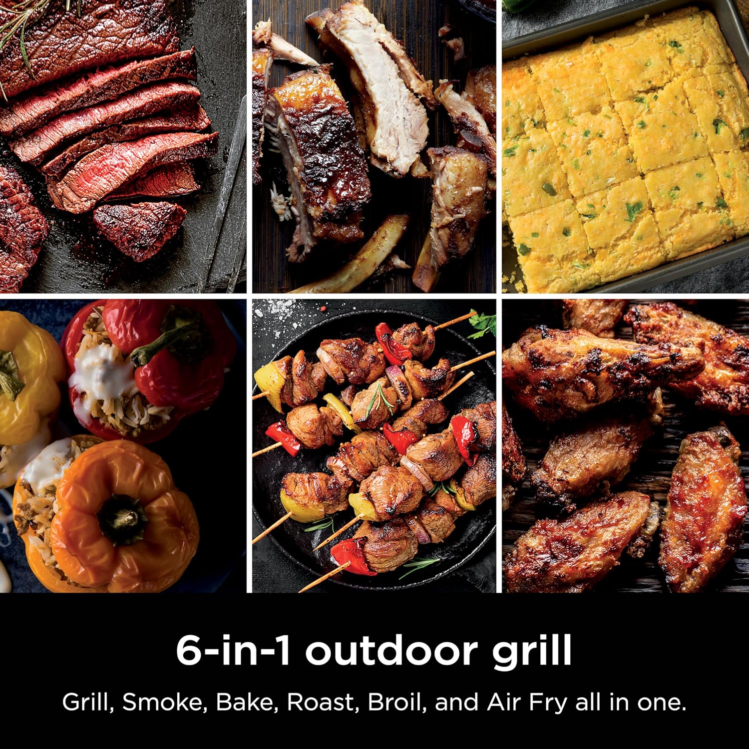 ninja woodfire parrilla y ahumador para exteriores, funcionalidad 6 en 1, parrilla, ahumar, hornear, asar, freír al aire, asar, auténticos sabores de fuego de madera, calor eléctrico, og321 ninja woodfire parrilla y ahumador para exteriores, funcionalidad 6 en 1, parrilla, ahumar, hornear, asar, freír al aire, asar, auténticos sabores de fuego de madera, calor eléctrico, og321