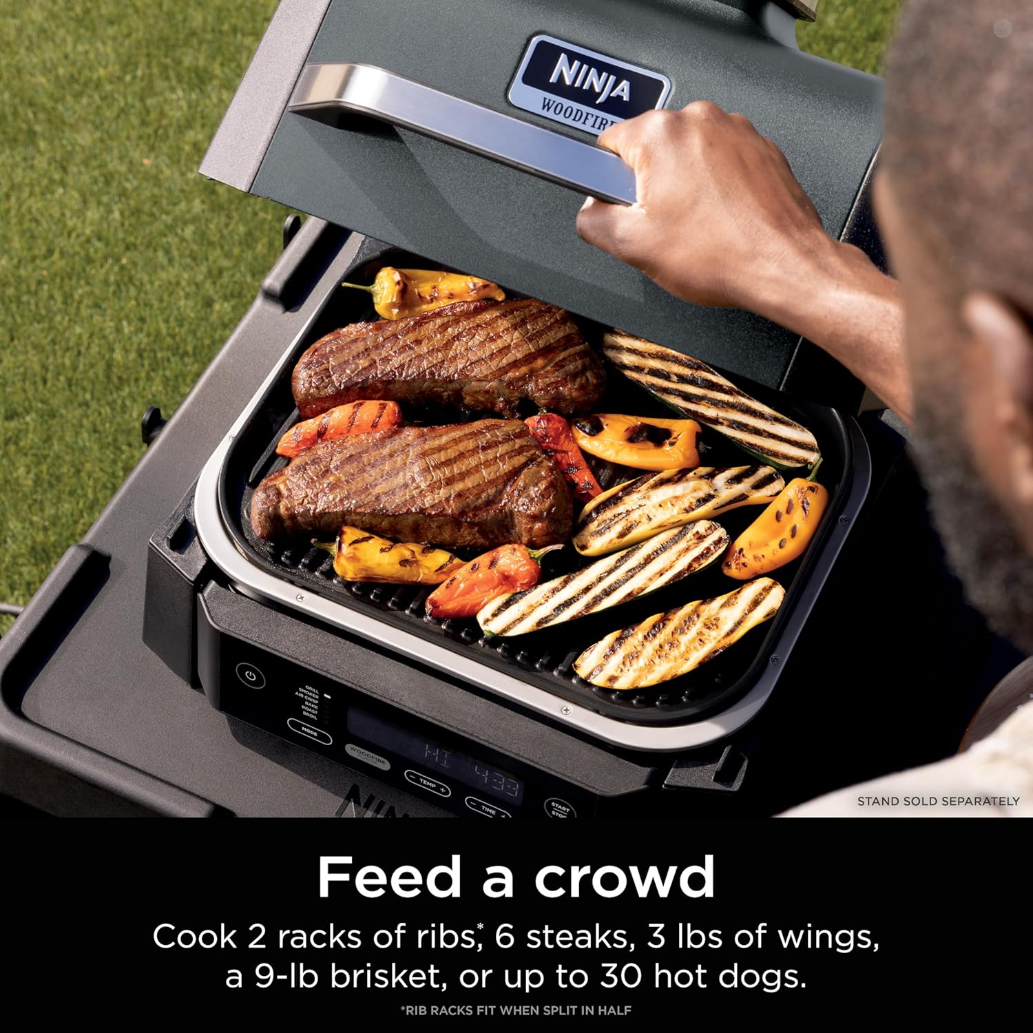 ninja woodfire parrilla y ahumador para exteriores, funcionalidad 6 en 1, parrilla, ahumar, hornear, asar, freír al aire, asar, auténticos sabores de fuego de madera, calor eléctrico, og321 ninja woodfire parrilla y ahumador para exteriores, funcionalidad 6 en 1, parrilla, ahumar, hornear, asar, freír al aire, asar, auténticos sabores de fuego de madera, calor eléctrico, og321