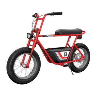 razor rambler 16 mini bicicleta eléctrica retro para adultos a partir de 18 años, peso máximo de 220 libras, color rojo, motor de 350 w, hasta 15.5 mph, tiempo de funcionamiento de 45 minutos