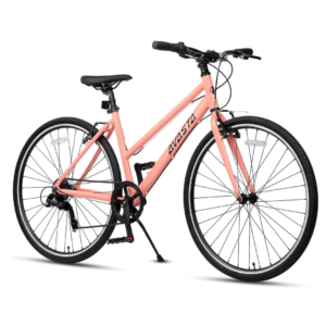 avasta populus bicicleta de carretera 700c para mujer con soporte, marco de aleación de aluminio ligero de 15 a 17 pulgadas, transmisión de 7 velocidades