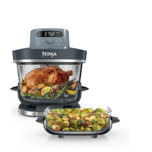 ninja crispi pro freidora de aire de vidrio 6 en 1, recipientes de vidrio de 6 y 2.5 cuartos de galón con tapas de almacenamiento, no tóxica, preparación de comidas, apta para microondas, congelador