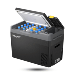 bougerv refrigerador de 12 voltios, refrigerador crpro de 30 cuartos de galón de 12 v, congelador portátil ( 8 ℉ ~ 50 ℉), enfriador eléctrico de compresor con 12 v/24 cc, 110 240 ca para campamento al