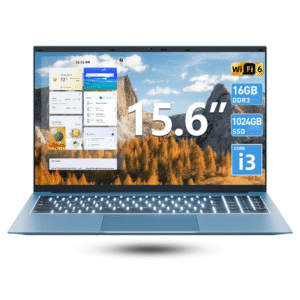 naclud computadora portátil de 15.6 pulgadas, windows 11 portátiles con 16 gb de ram 1024 gb ssd, cpu core i3 10100y (hasta 3.9 ghz), teclado retroiluminado, wifi 6, batería de 53.2 wh, visualización